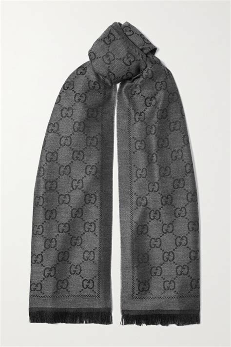 gucci scarf sten anthracite|Gucci wool scarf.